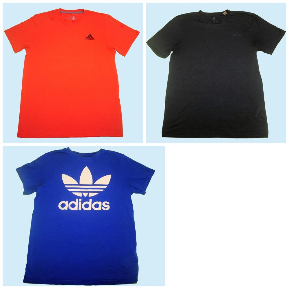 Boys Adidas T-Shirt Lot of 3 Size Med Back to School BTS Orange Blue Black